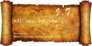 Völgyi Tünde névjegykártya