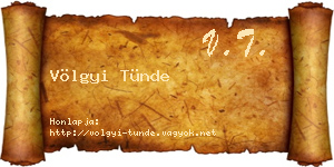 Völgyi Tünde névjegykártya
